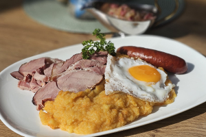 Das nächste Herbstgericht auf der Karte von Ruser's Hotel: Rübenmus