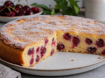 Kirschkuchen mit Pudding